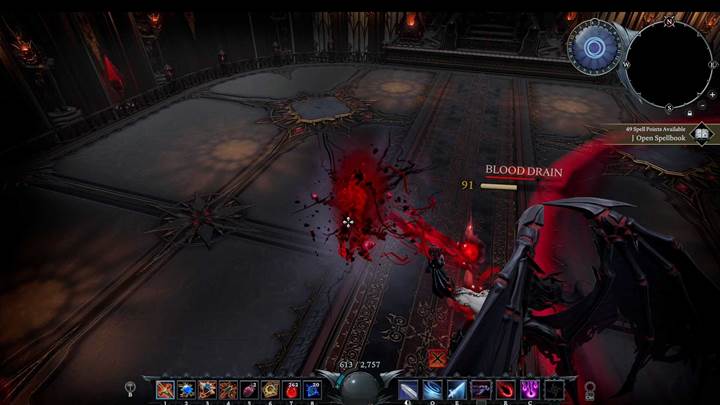 Watch for falling sword shadows at the arena edge and move swiftly away.