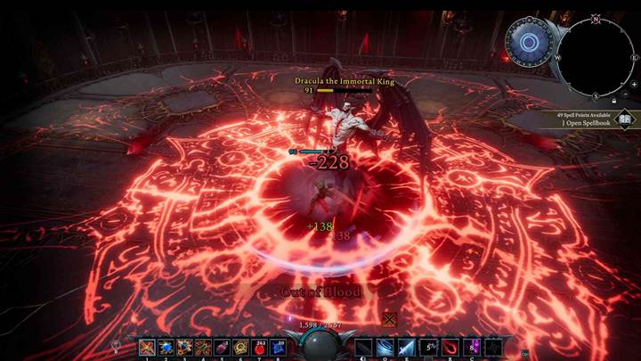 Weave through gaps in the blood bolt wall to avoid overwhelming damage.