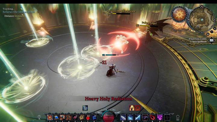 Dash through the rotating blood crystal barrier quickly to clear space in phase three.