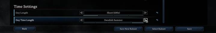 Choose Short or Swedish Summer to cut daytime almost in half.