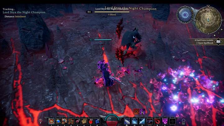 Nutze Veil of Blood, um dich hinter den Kristall zu teleportieren und den Bat Swarm-Orbs auszuweichen.