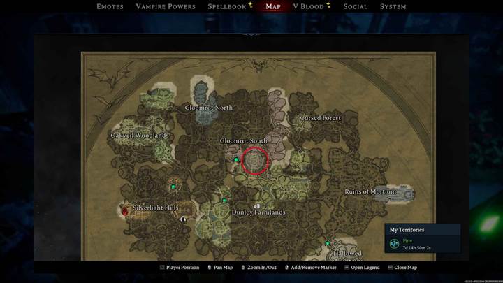 Schlüpfe an den Außenbezirken von Gloomrot vorbei, um Draculas Untergang im V Rising Oakveil Update zu erreichen.