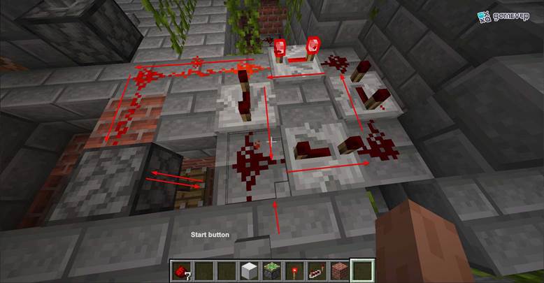 Usa un circuito simple de redstone y repetidores para una señal infinita repetida.
