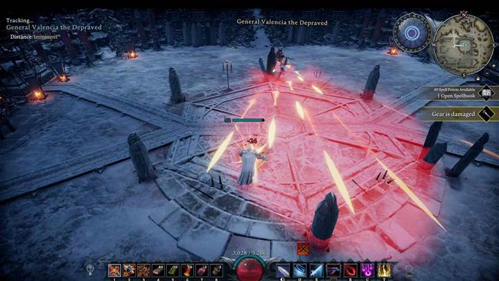 Weiche dem Speerhagel am Rand der Arena im V Rising Oakveil Update aus.