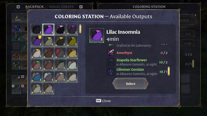Crush the blooms for dye in Enshrouded Thralls of Twilight Update.