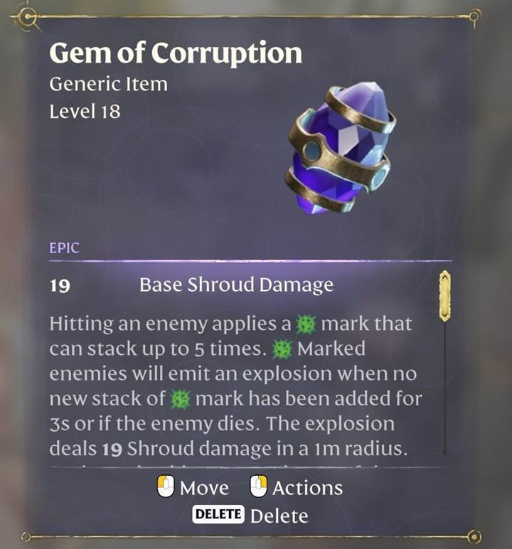 Farme das Juwel der Korruption im Enshrouded Thralls of Twilight Update.