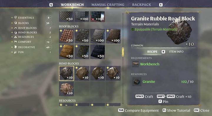 Kehre zu einer Werkbank in Enshrouded zurück.