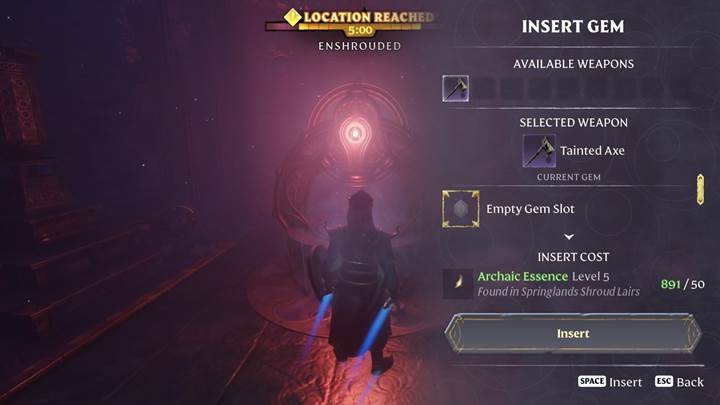 Füge Juwelen in der Juwelen Schmiede im Enshrouded Thralls of Twilight Update ein.