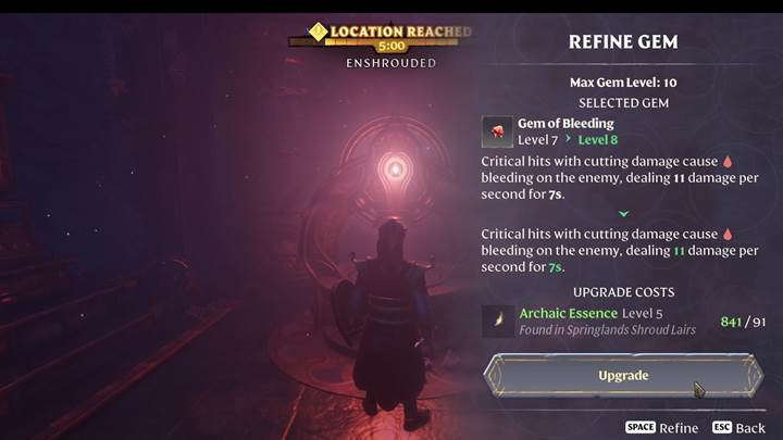Werte Juwelen in der Juwelen Schmiede im Enshrouded Thralls of Twilight Update auf.