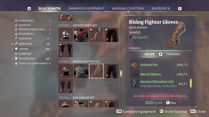 Use Banshee Gel for crafting gear in Enshrouded Thralls of Twilight.
