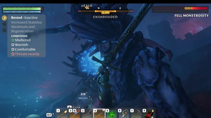 Aim for exposed weak points for critical damage against the Fell Monstrosity.