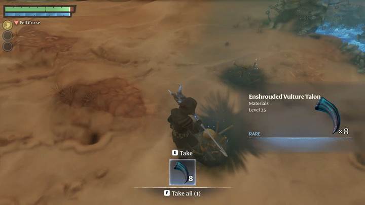 Finde das Biome der Kindlewastes, um Geierkrallen in Enshrouded Thralls of Twilight zu farmen.