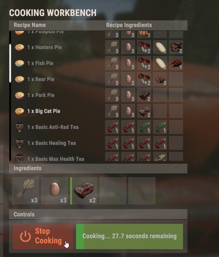 Zbierz składniki na Big Cat Pie w aktualizacji Rust Jungle.