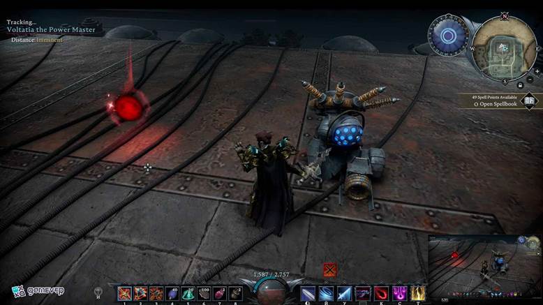 Usa los pilares de la arena para atraer los ataques de Voltatia en la actualización Oakveil de V Rising.