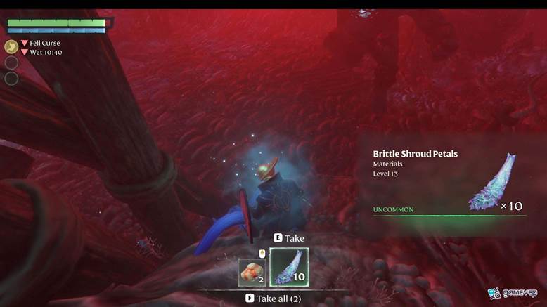 Aventúrate en el bioma Revelwood para comenzar tu búsqueda de Pétalos Quebradizos del Velo en Enshrouded: Thralls of Twilight.
