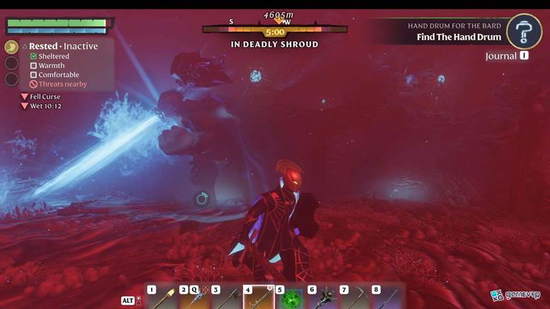 Busca Lianas Viciosas Caídas para obtener una caída garantizada de pétalos en Enshrouded: Thralls of Twilight.
