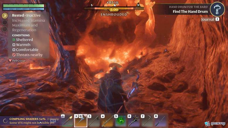 Reúne Arena de Velo rápidamente en Enshrouded: Thralls of Twilight.