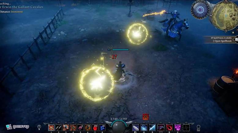 Dispara Ball Lightning contra su montura giratoria para aturdir a ambos.