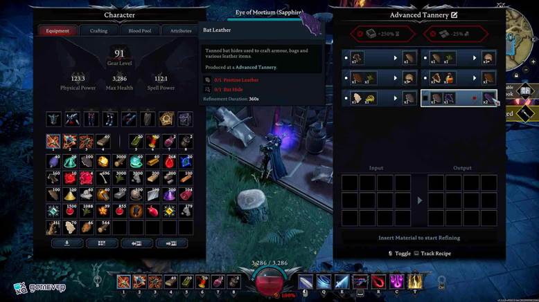 Elabora la Bolsa de Cuero de Murciélago para espacio extra en la actualización Oakveil de V Rising.