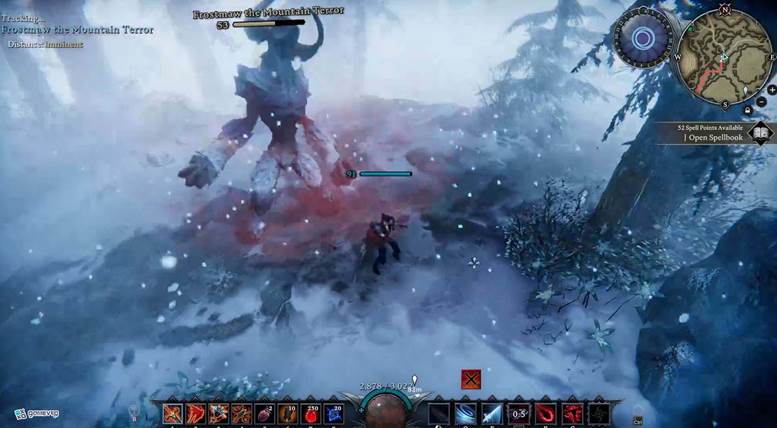 Cronometra tus saltos y mantente en movimiento durante la fase de ventisca de Frostmaw.