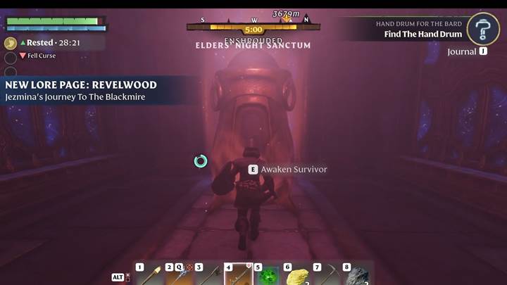 Interact with the mysterious pod to find Elio.