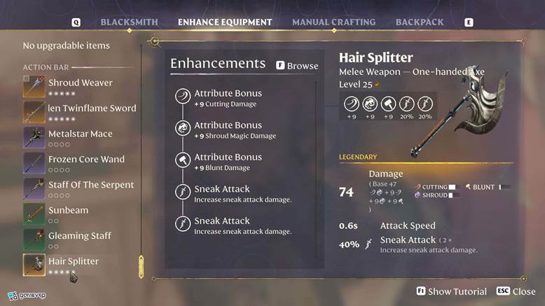 Forja runas legendarias en Enshrouded Thralls of Twilight Update.