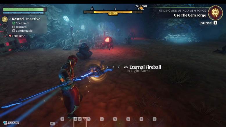 Acribilla critters rojos con seguridad en Enshrouded: Thralls of Twilight Update.