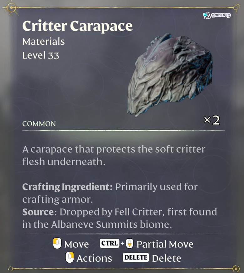 Consigue caparazón de criatura en Enshrouded: Thralls of Twilight Update.
