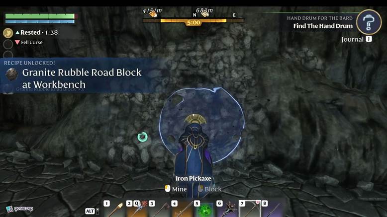 Mine granito desmenuzado en Enshrouded.