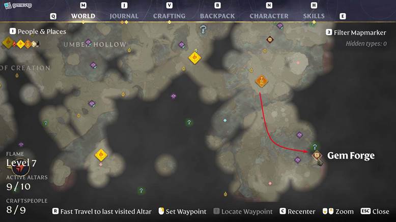 Busca forjas del Santuario Nocturno en Enshrouded: Thralls of Twilight Update.