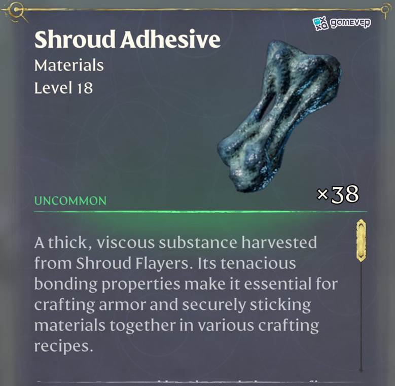 Asegura tu valioso Adhesivo del Velo en Enshrouded Thralls of Twilight.