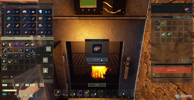 Suministra combustible a la Chimenea de Biocombustible en Icarus.