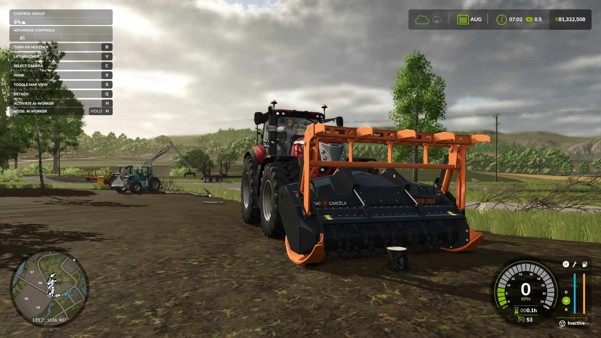 Dostosuj wysokość narzędzia, aby pasowała do większych pni w Farming Simulator 25