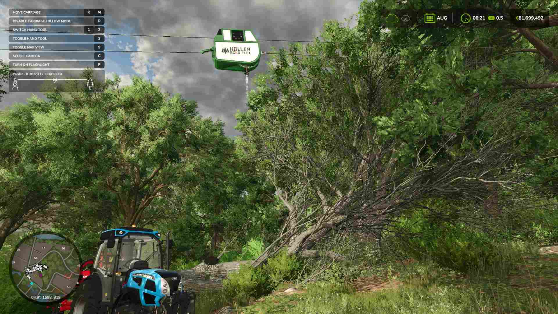 Ustaw karetkę do przewożenia kłód w Farming Simulator 25