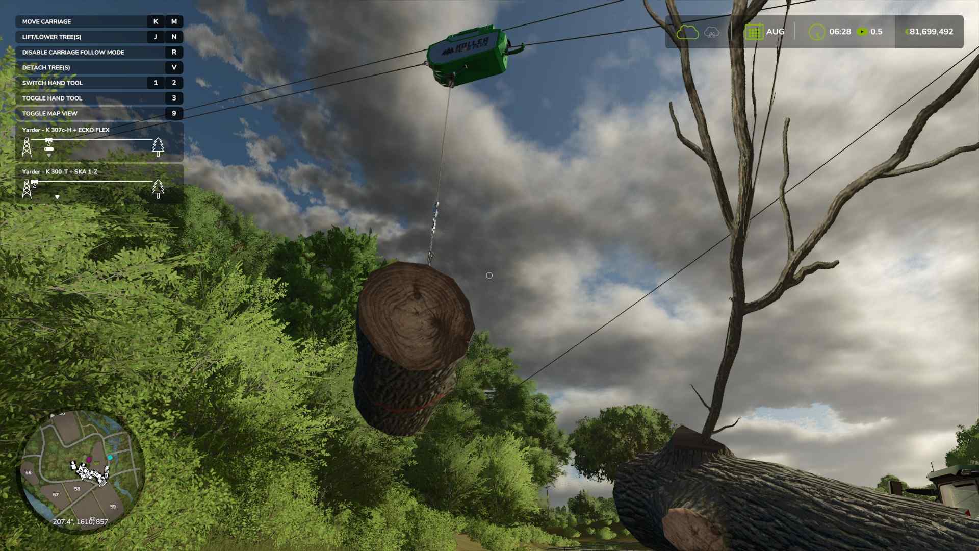 Z łatwością przenoś kłody w górę lub w dół w Farming Simulator 25