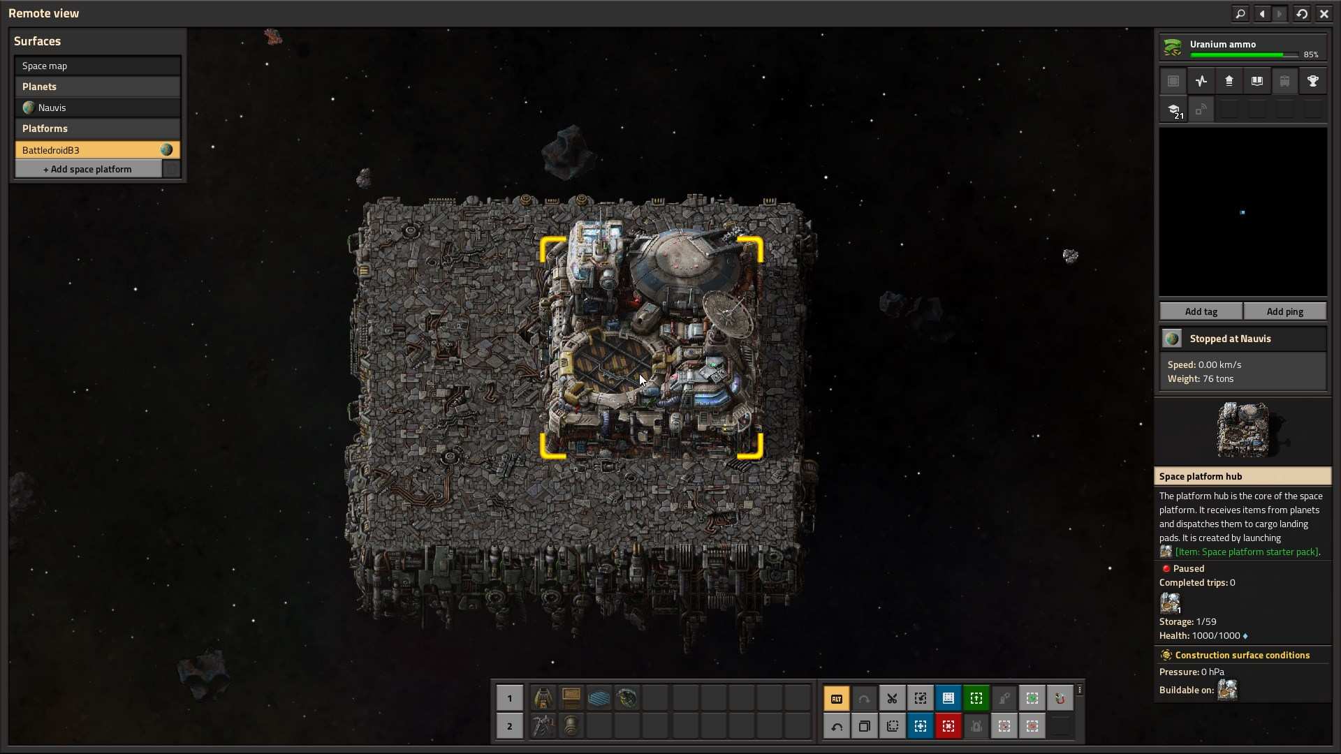 Zainstaluj koncentrator platformy kosmicznej w Factorio Space Age