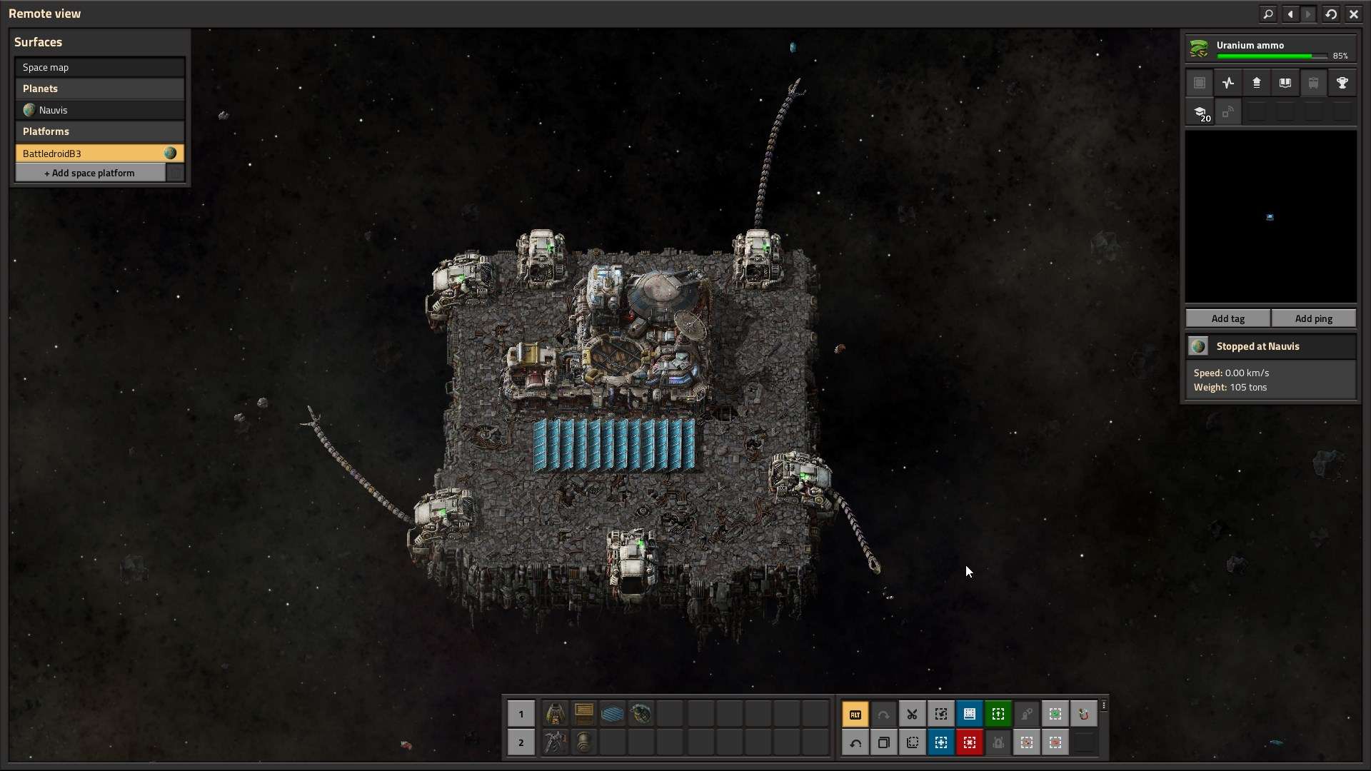 Łapanie i przetwarzanie asteroid w Factorio Space Age