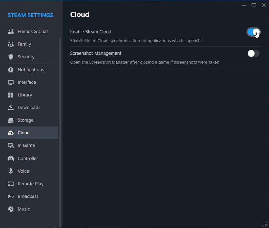 Wyłącz synchronizację Steam Cloud dla Factorio Space Age