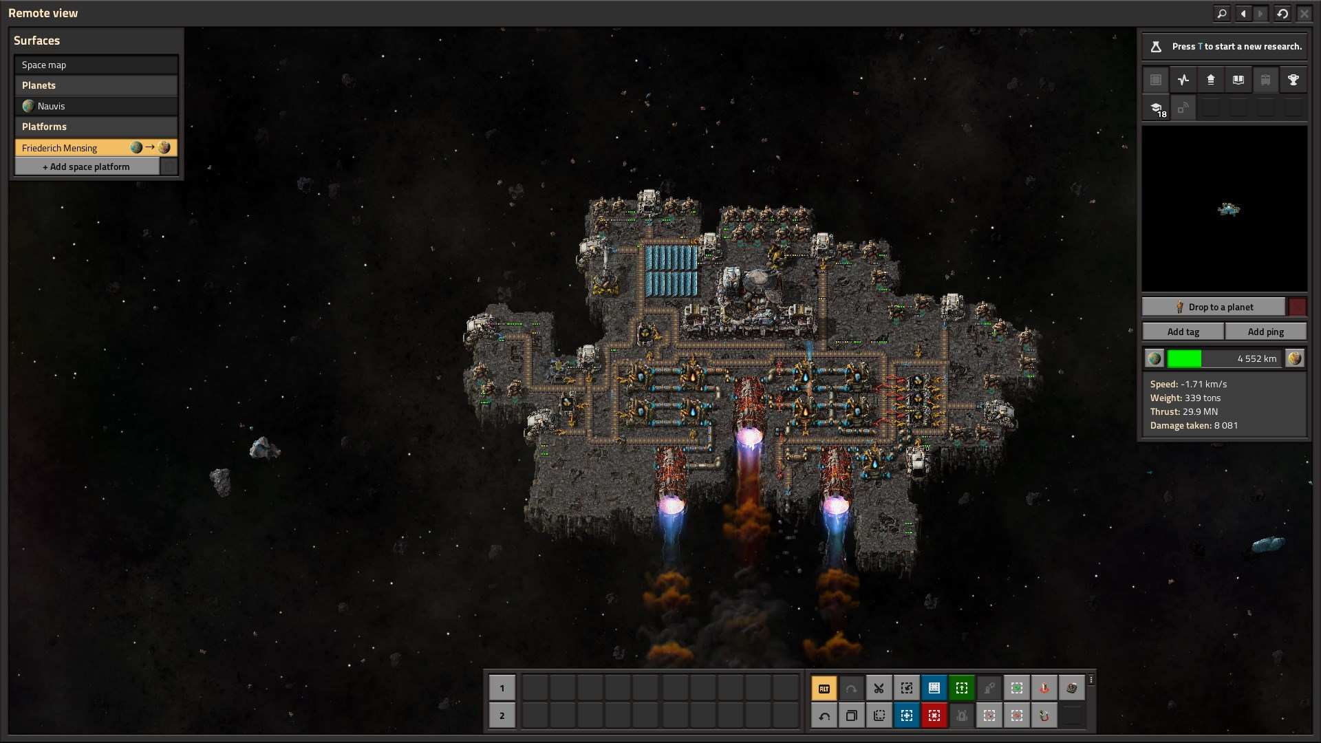 Podłącz zbiorniki paliwa w Factorio Space Age.