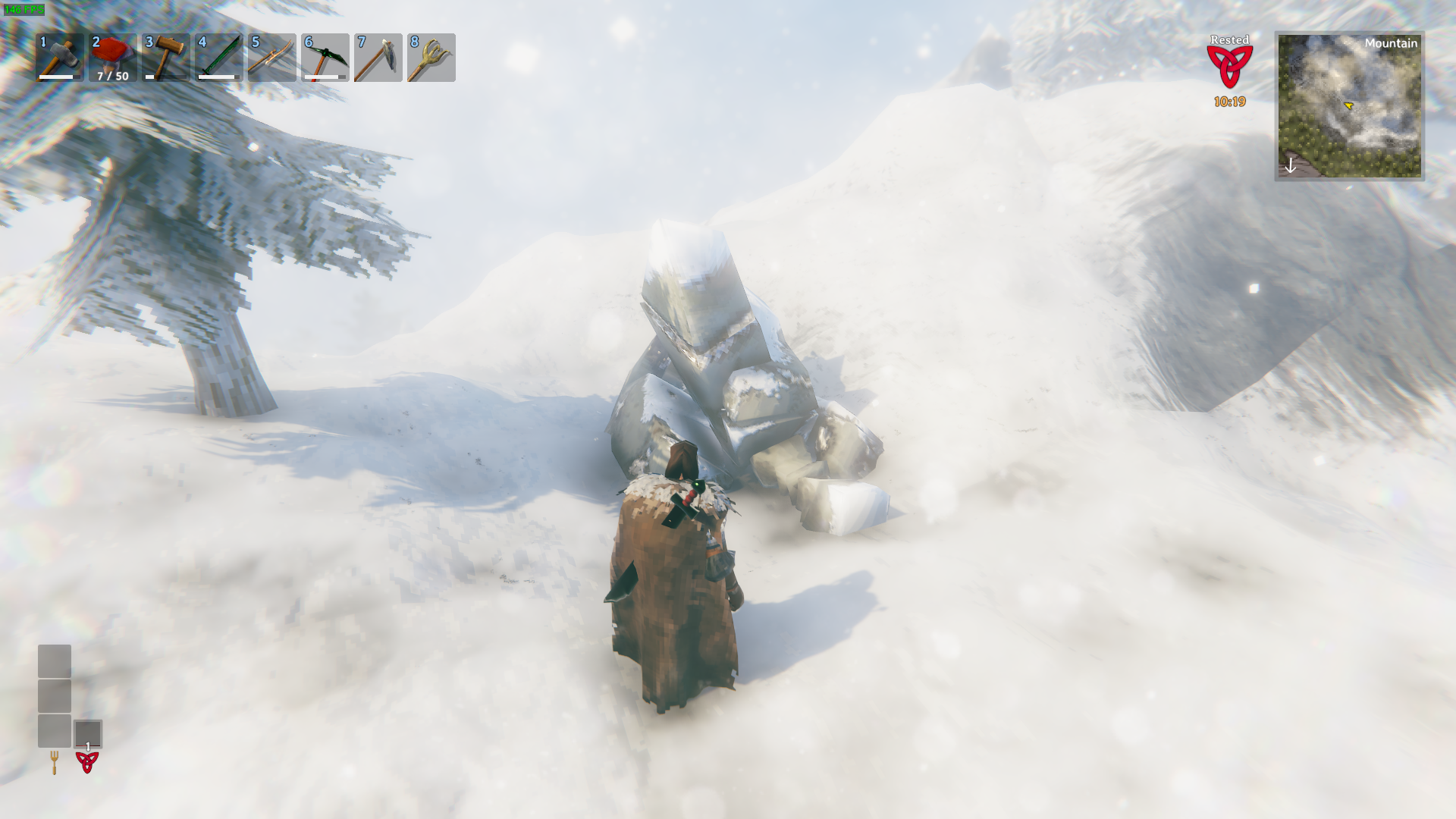 Eksploruj biom górski, aby znaleźć kamienne golemy w Valheim.