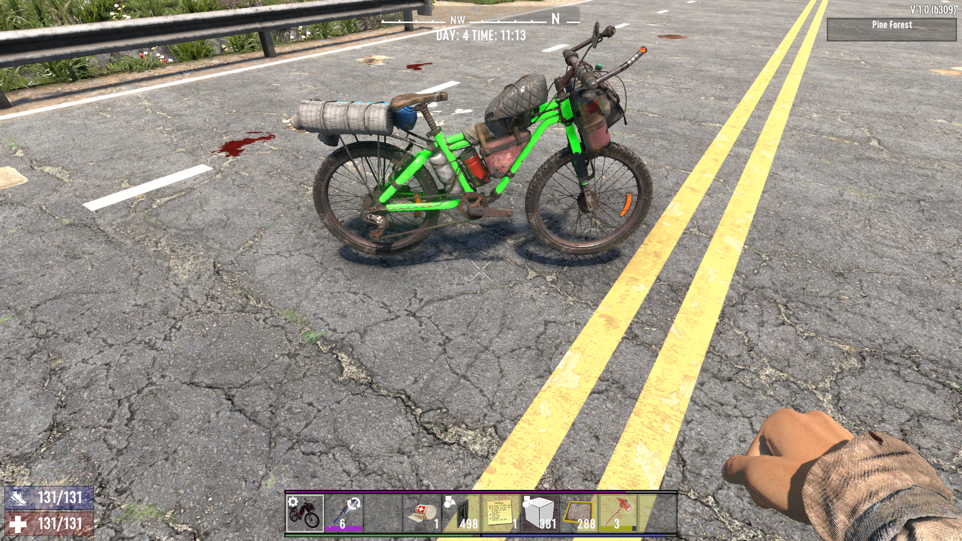 Umieść swój rower na drodze w 7 Days to Die