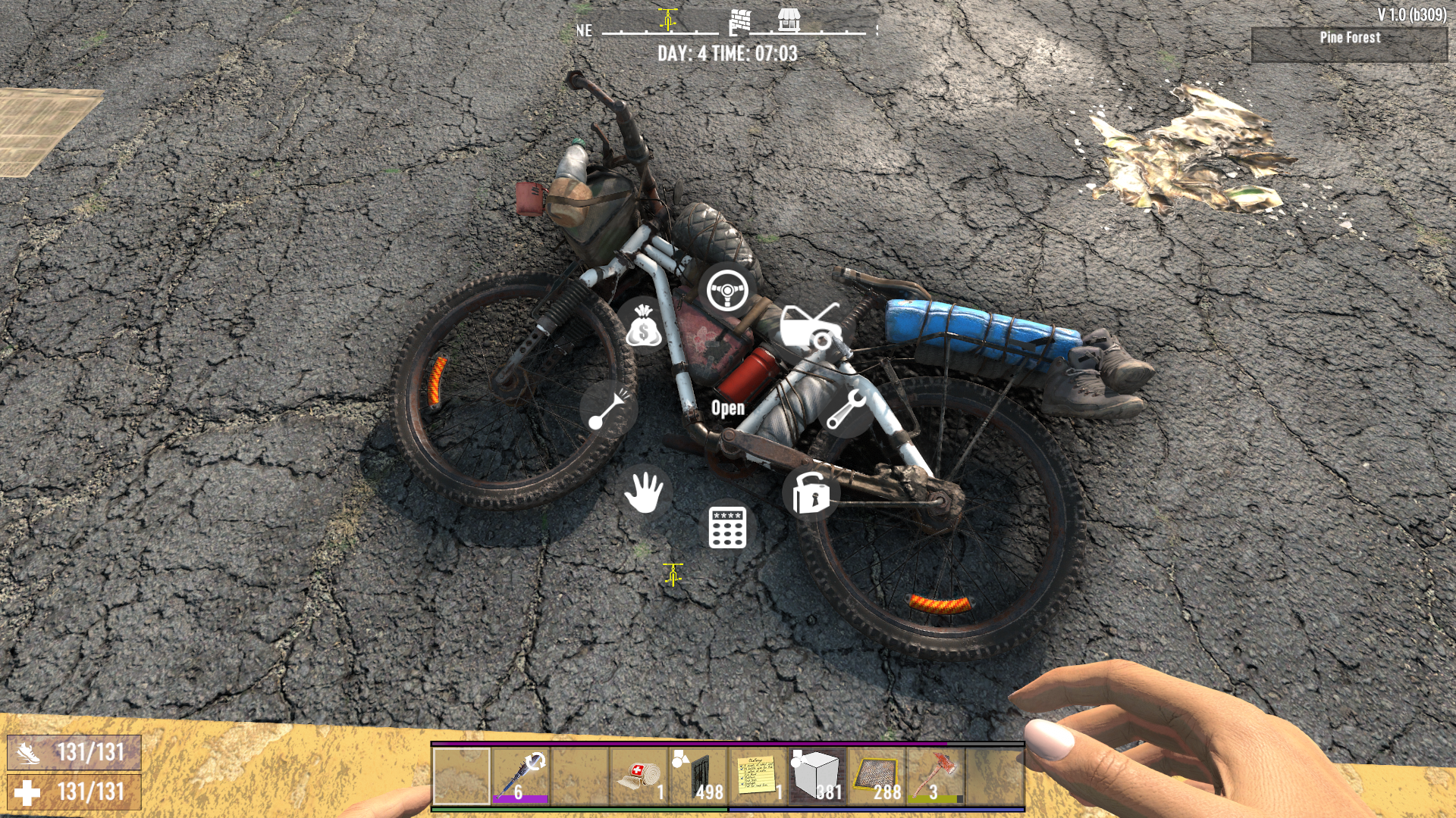 Uzyskaj dostęp do schowka roweru w 7 Days to Die