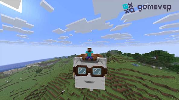 Player rides the Happy Ghast