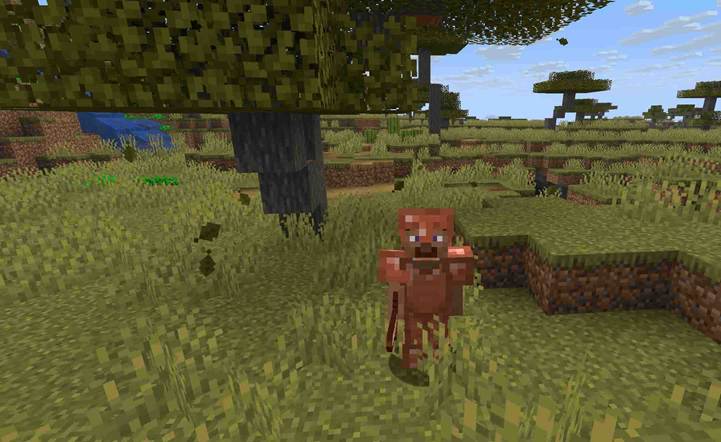 A fully equipped copper-clad player faces a group of skeletons under the moonlight in Minecraft overworld plains.