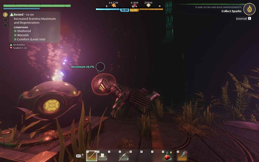 Find the underwater altar to get an air bubble in Enshrouded Wake of the Water Update.