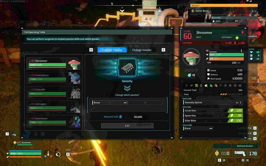 Implant modules displayed as key items in Palworld’s inventory.