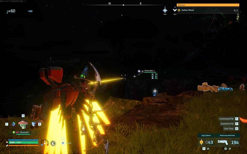 The Marksman Revolver ricochet hitting an enemy headshot in Palworld.