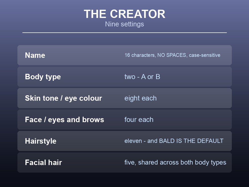 Card showing the Dragonwilds character creation options.