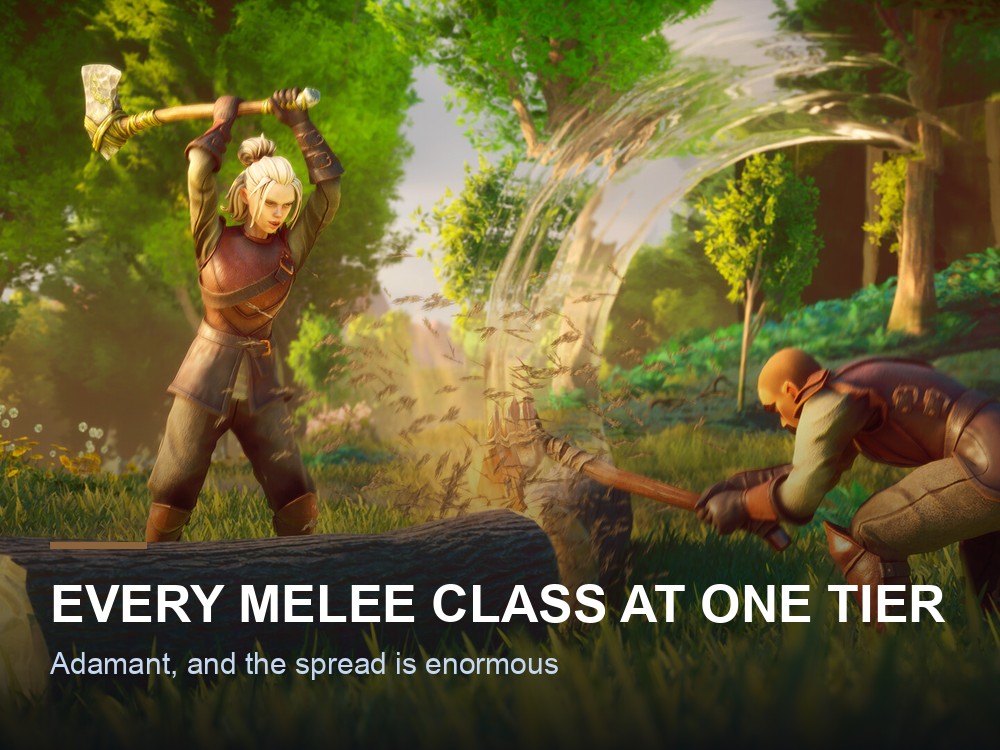 A melee fight in Dragonwilds.