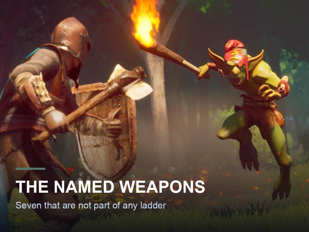 A dramatic weapon on display in Dragonwilds.
